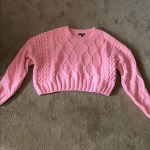 Cropped baby pink sweater